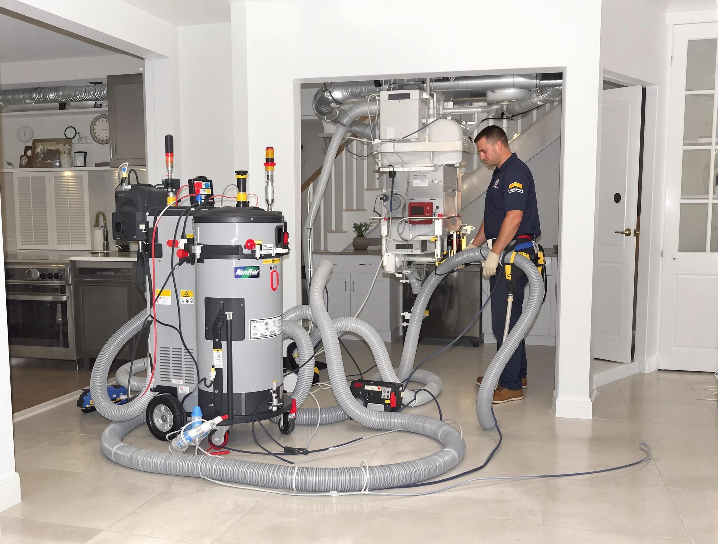 Lake of the Woods Air Duct Cleaning technician operating negative pressure cleaning equipment for thorough duct maintenance in Lake of the Woods