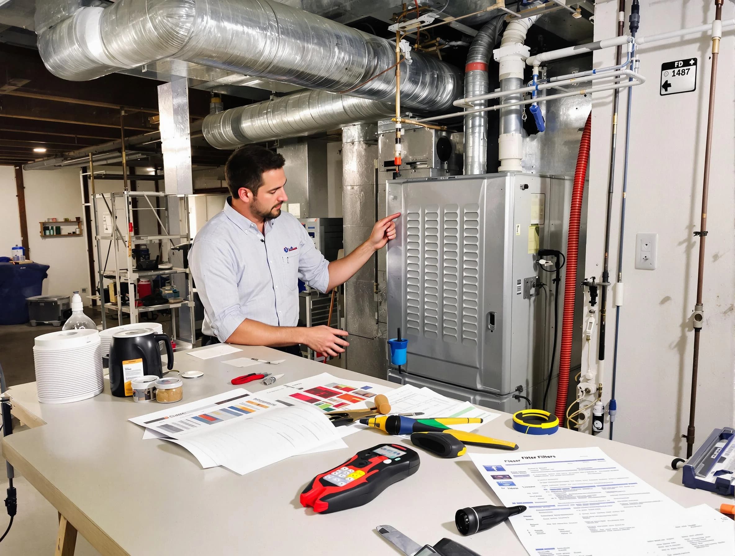 Lake of the Woods Air Duct Cleaning inspector conducting detailed filter system evaluation using professional diagnostic tools in Lake of the Woods