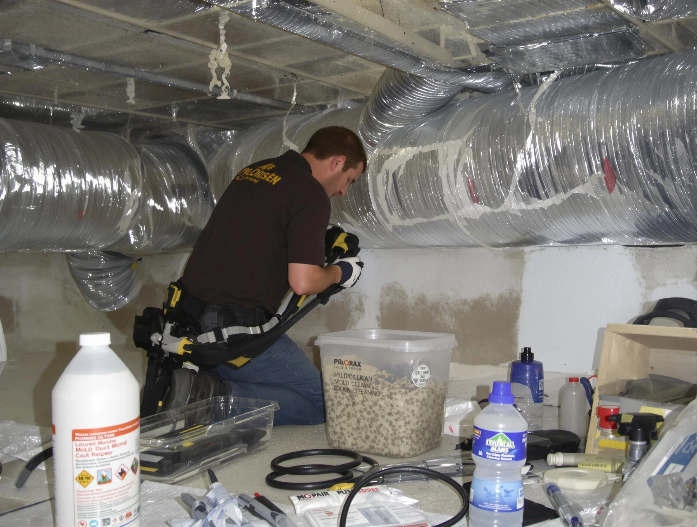 Lake of the Woods Air Duct Cleaning specialist performing professional mold removal from air ducts in Lake of the Woods