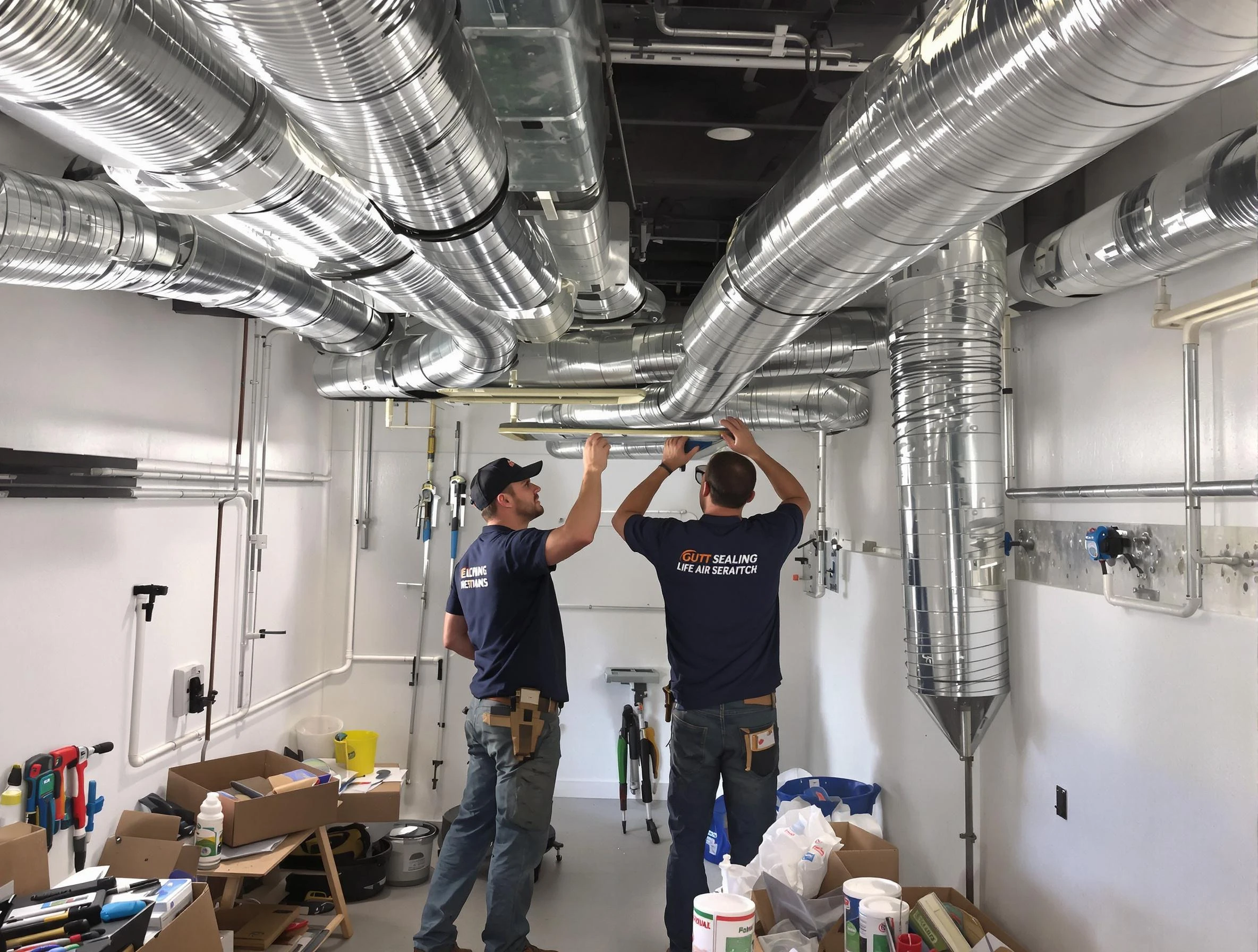 Lake of the Woods Air Duct Cleaning technician applying professional duct sealing solutions in Lake of the Woods