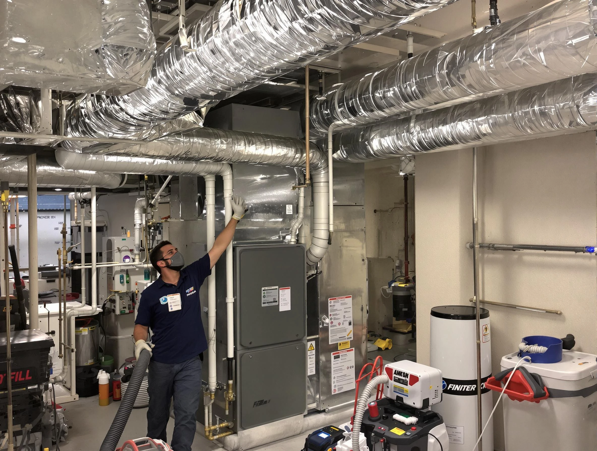 Lake of the Woods Air Duct Cleaning specialist performing thorough furnace duct cleaning in a Lake of the Woods residence