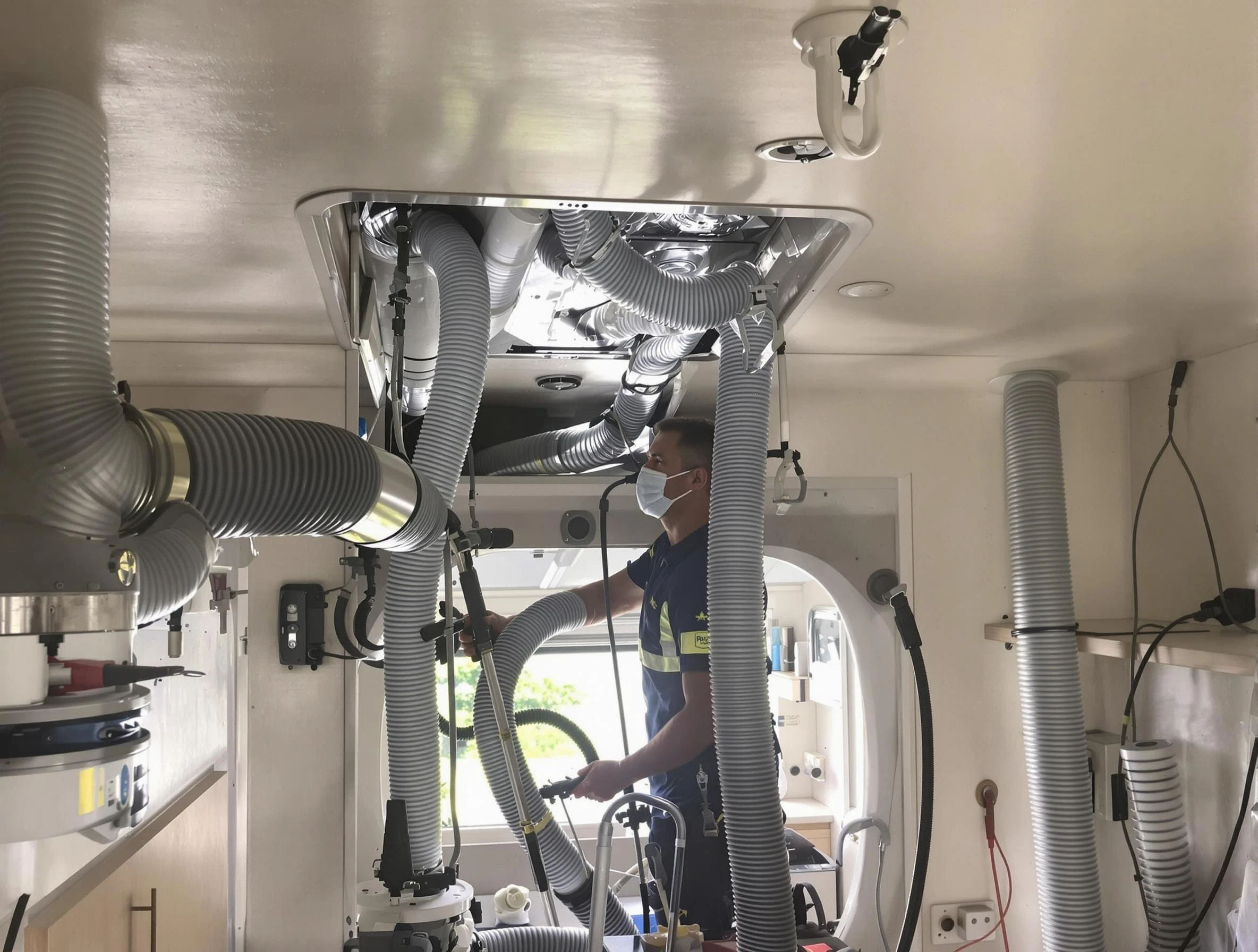 Lake of the Woods Air Duct Cleaning specialist performing precise mobile home duct cleaning in Lake of the Woods