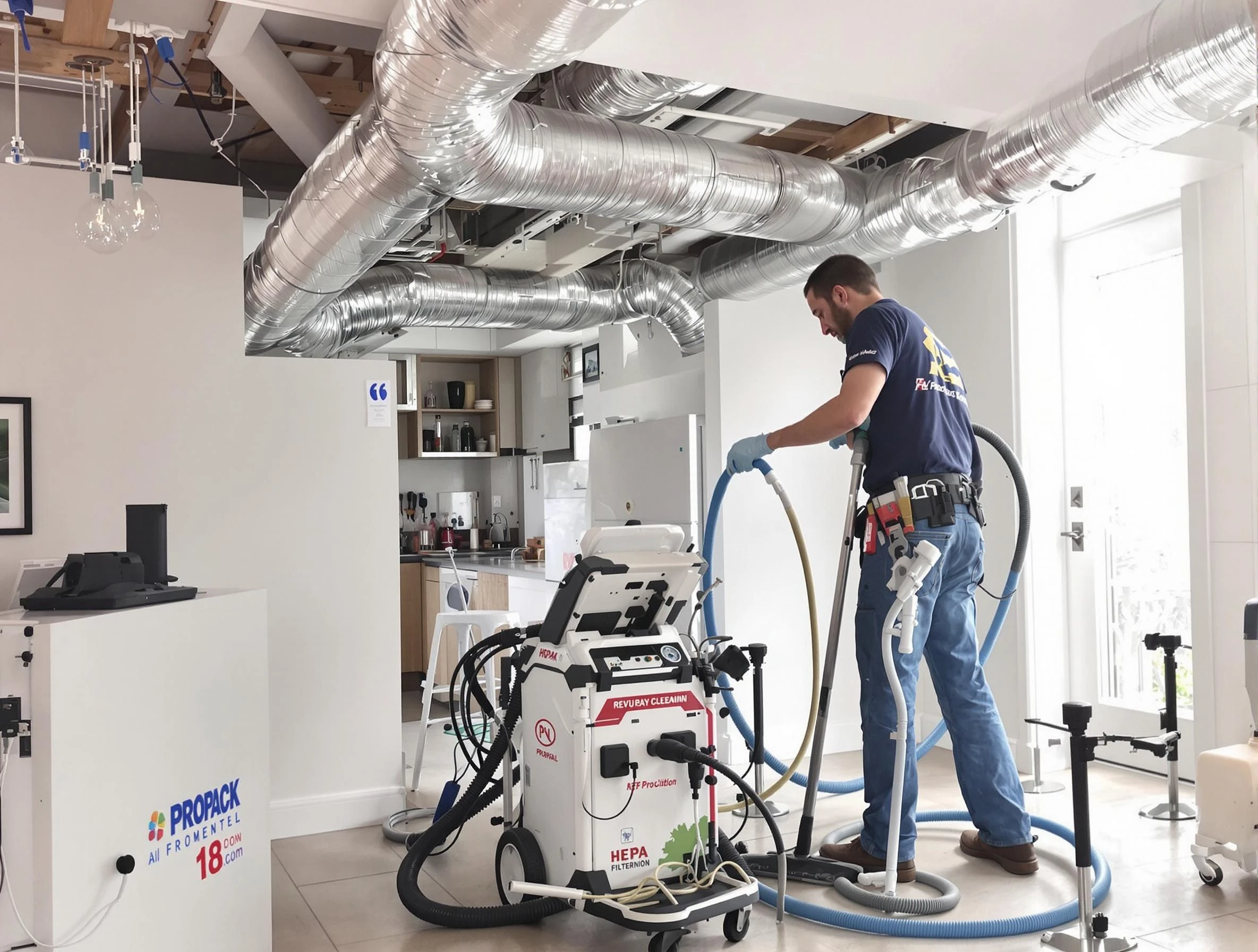 Lake of the Woods Air Duct Cleaning technician performing advanced pure duct cleaning with specialized equipment in Lake of the Woods
